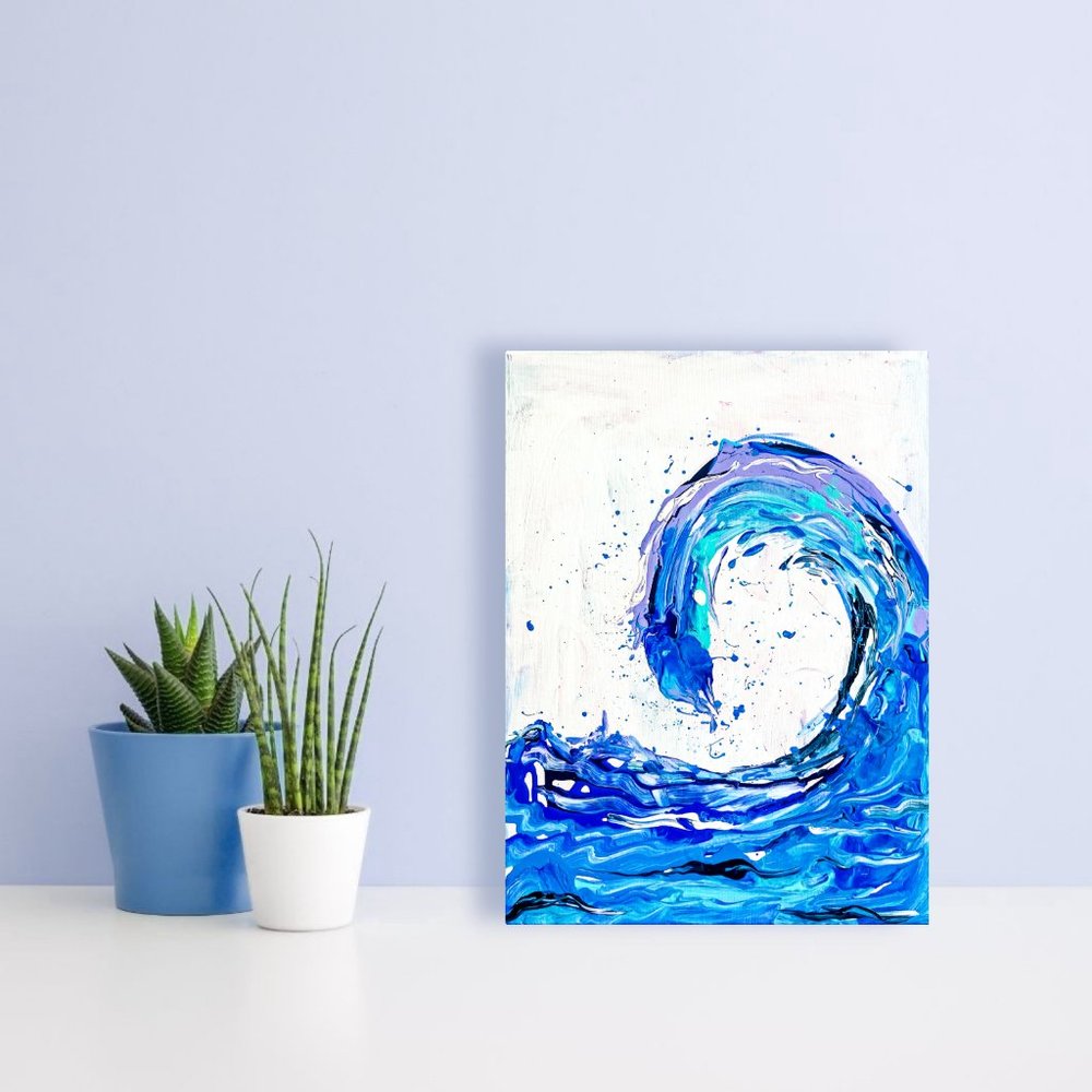 Wave Painting Fluid Original Art Art Canvas Art Wave Wall Art California Wall Ar - Picture 4 of 11